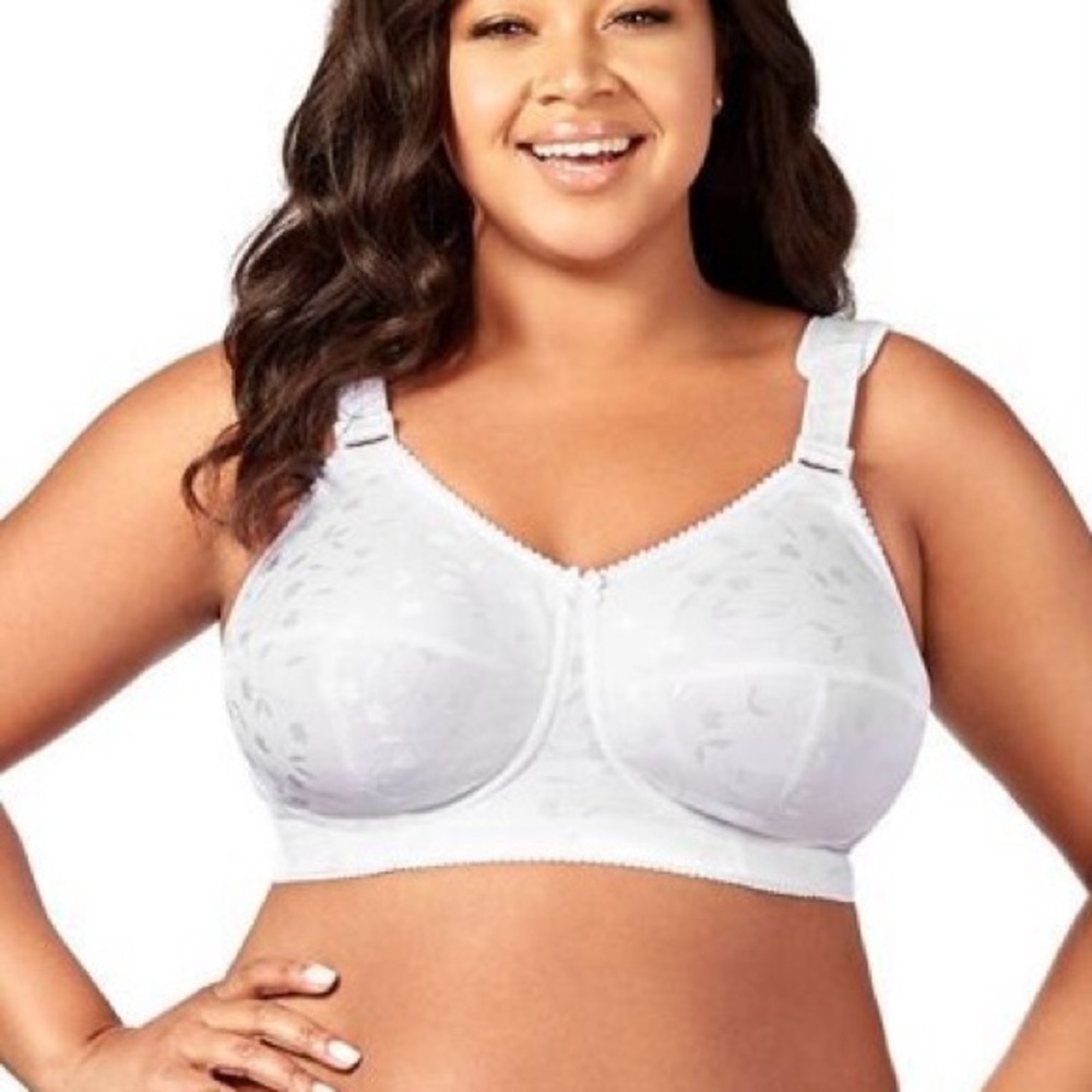 NEW Elila Full Coverage Bra White 1305 Wire Free Soft Cups Women’s Size 40F